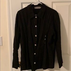 Willow black Linen Blouse Large